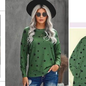 Casual Crewneck Sweatshirt Long Sleeve Loose Side Split Pullover Top NWOT